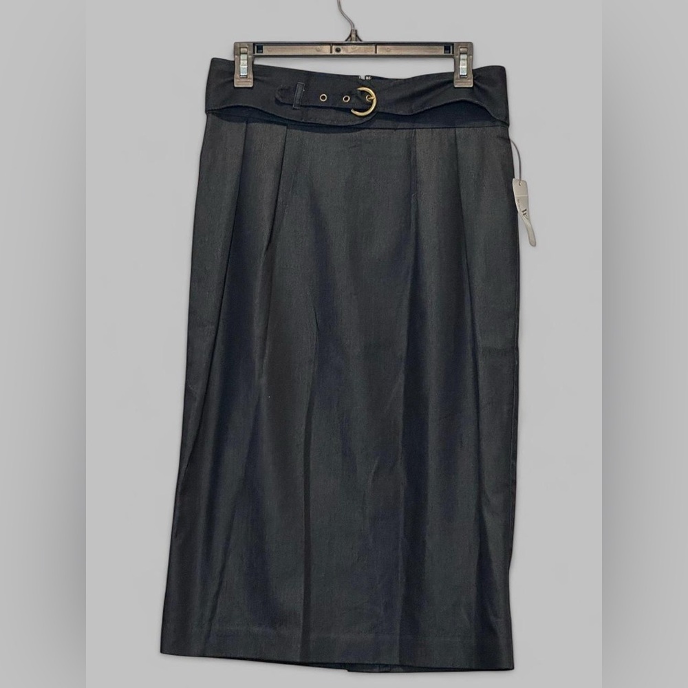 Worthington Black Business Midi Skirt with Belt Size 10